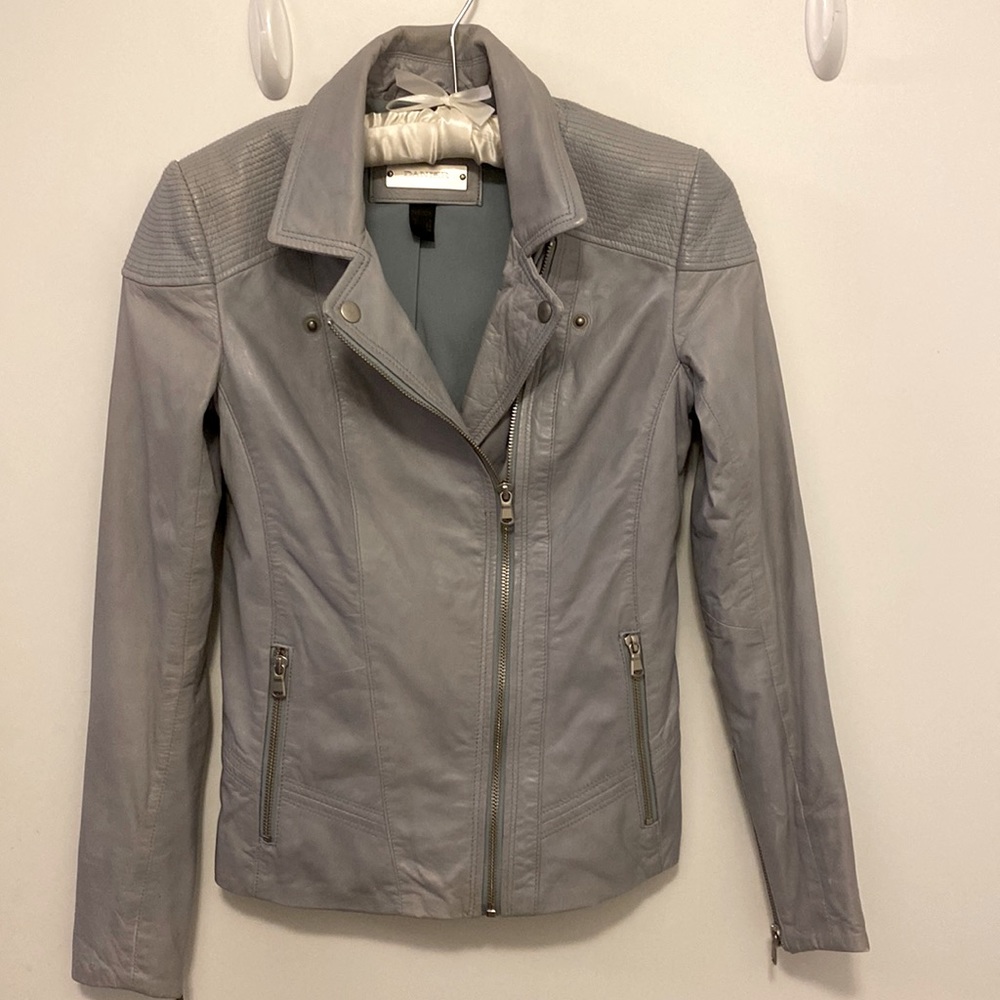 Light blue Danier leather jacket